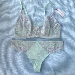 NWT SKARLETT BLUE MINX BRA THONG SET